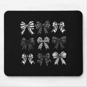 Checkered Bow Coquette Funny Gift Tee Women, Men  Mouse Pad