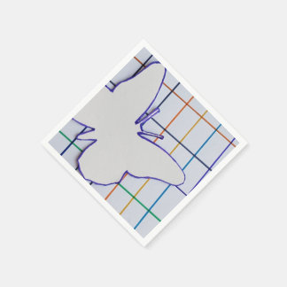 CHECKERED BUTTERFLY PAPER NAPKINS