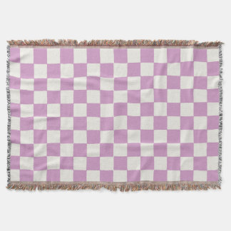 Checkered Checkerboard in Lavender Girls bedroom Throw Blanket