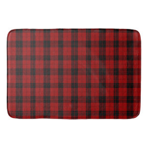 Checkered Christmas Red Buffalo Plaid Bath Mat