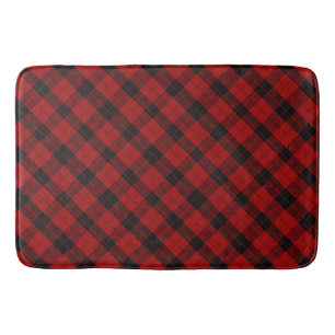 Checkered Christmas Red Buffalo Plaid Bath Mat