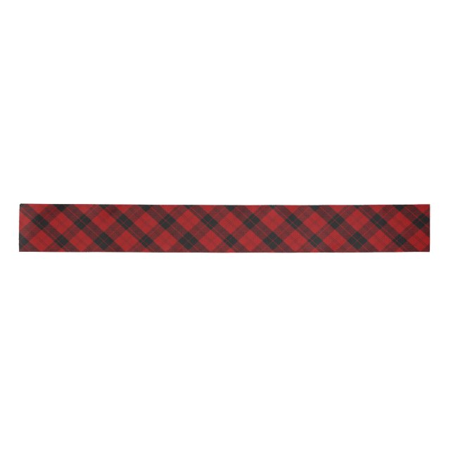 Checkered Christmas Red Buffalo Plaid Satin Ribbon (Front)