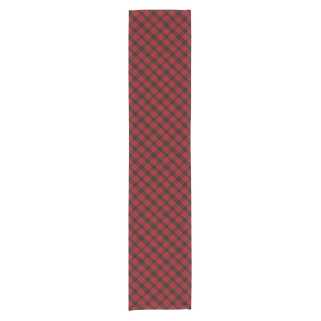 Checkered Christmas Red Buffalo Plaid Short Table Runner (Front)