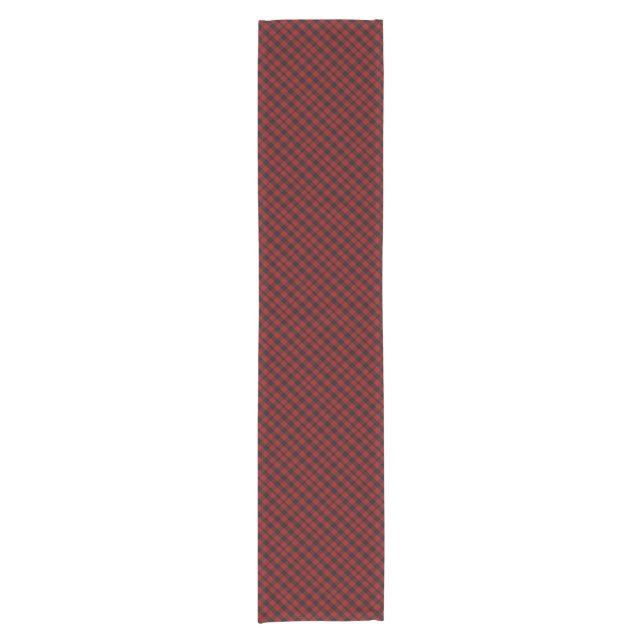 Checkered Christmas Red Buffalo Plaid Short Table Runner (Front)