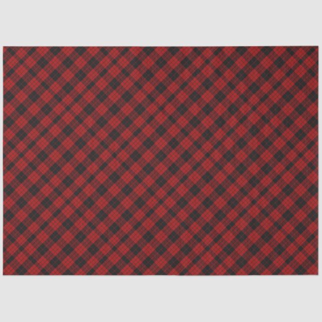 Checkered Christmas Red Buffalo Plaid Tissue Paper (Front)