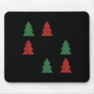 Checkered Christmas Tree Graphic Crewneck Swea Fun Mouse Pad