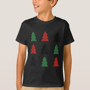 Checkered Christmas Tree Graphic Crewneck Swea Fun T-Shirt