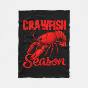 Checkered Crawfish Season Boil Lobster Design Fleece Blanket