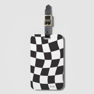 Checkered Custom Name Luggage Tag