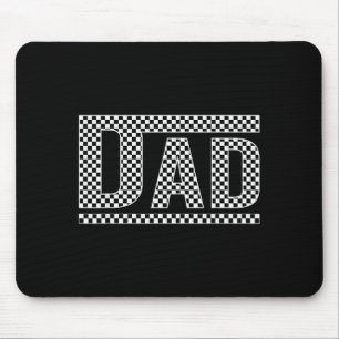 Checkered Dad Black White Funny Dad Father's Day M Mouse Pad