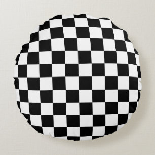 Checkered finish flag auto racing pattern custom round pillow