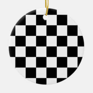 Checkered Flag Ceramic Ornament