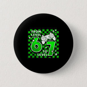 Checkered from level 6 to 7-7th birthday boy kids 2 inch round button