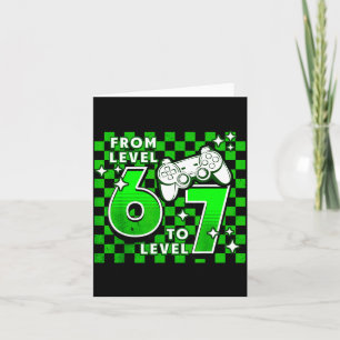 Checkered from level 6 to 7-7th birthday boy kids card