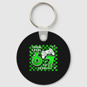 Checkered from level 6 to 7-7th birthday boy kids keychain