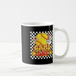 Checkered Game Day Cute Coquette Bow Softll Women Coffee Mug