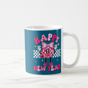 Checkered Happy New Year 2026 Disco Ball New Year Coffee Mug