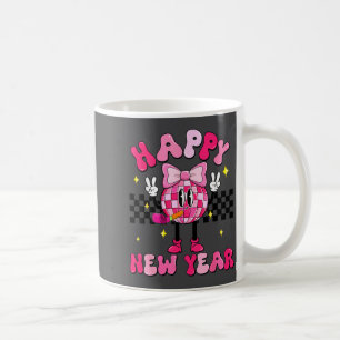 Checkered Happy New Year 2026 Disco Ball New Year  Coffee Mug