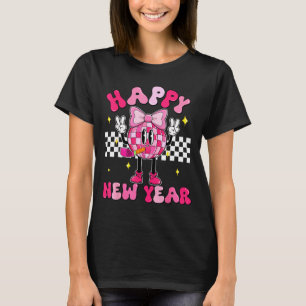 Checkered Happy New Year 2026 Disco Ball New Year  T-Shirt