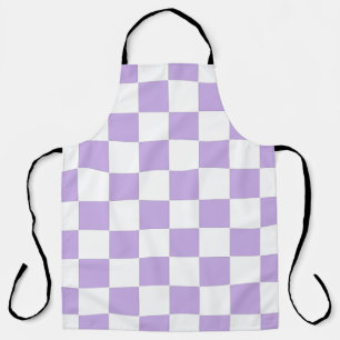 Checkered Lavender and White Apron