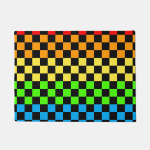Checkered Multi-Color Doormat