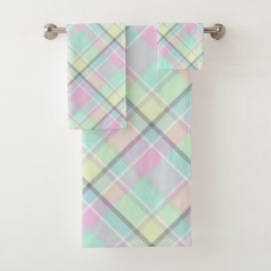 Checkered pattern of caramel colors. bath towel set