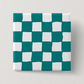checkered pattern (teal) 2 inch square button