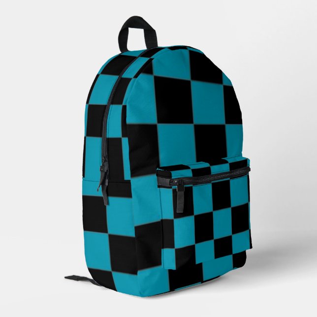 Checkered Printed Backpack (Back Corner Left)