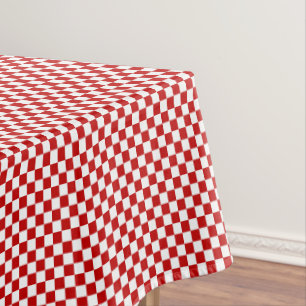 Checkered-Red and White-52x70 COTTON TABLECLOTH