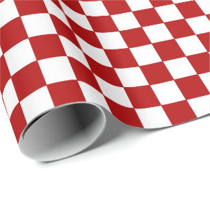 Checkered Red and White  Wrapping Paper