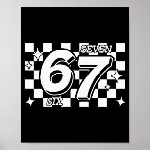 Checkered Six Seven 6 7 Meme Gen Alpha Slang  Poster