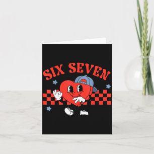 Checkered Six Seven Cool Hearts 67 Valentines Day Card