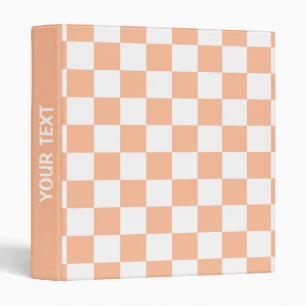 Checkered squares black and white geometric retro binder