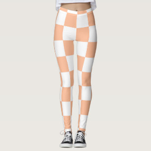 Checkered squares black and white geometric retro leggings