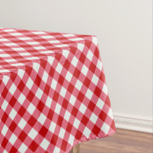 checkered tartan plaid classic red white texture tablecloth