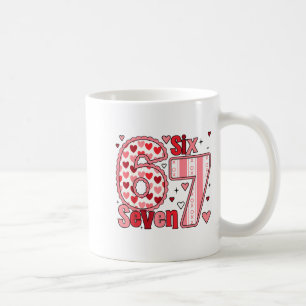 Checkered Valentine Cute Six Seven 6 7 Meme Teens  Coffee Mug