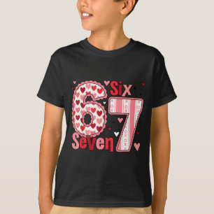 Checkered Valentine Cute Six Seven 6 7 Meme Teens  T-Shirt