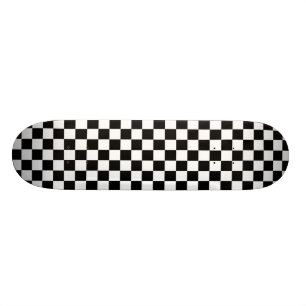 Checkers Black and White Chequerboard Pattern Skateboard
