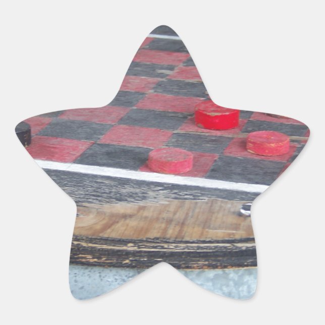 Checkers Game Star Sticker (Front)