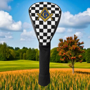 Checkers Masonic Freemasons Square and Compass Golf Head Cover