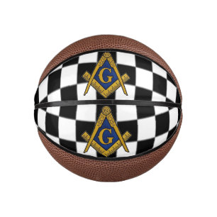 Checkers Masonic Freemasons Square and Compass Mini Basketball
