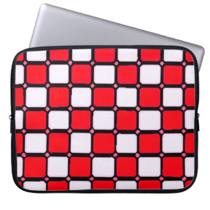 CHECKERS RED WHITE LAPTOP SLEEVE
