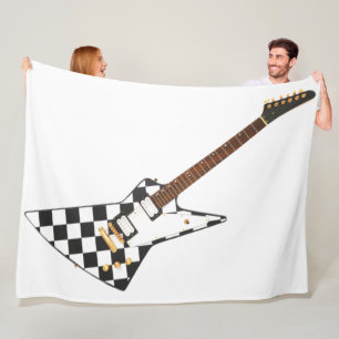 CHECKERS ROCK ELECTRIC GUITAR FLEECE BLANKET