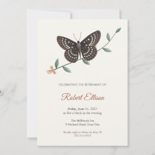 Checkerspot Butterfly Retirement Party Invitation