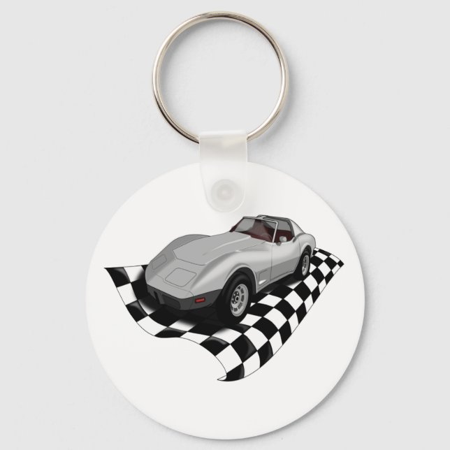 Checkervette Keychain (Front)