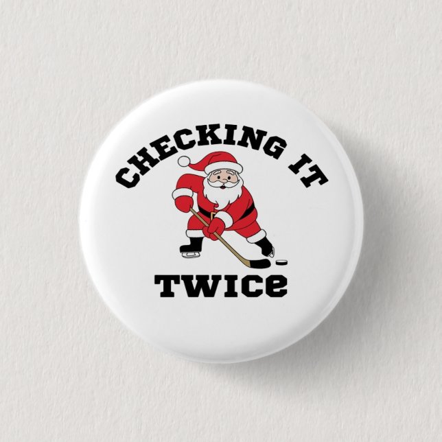 Checking it Twice Santa  1 Inch Round Button (Front)