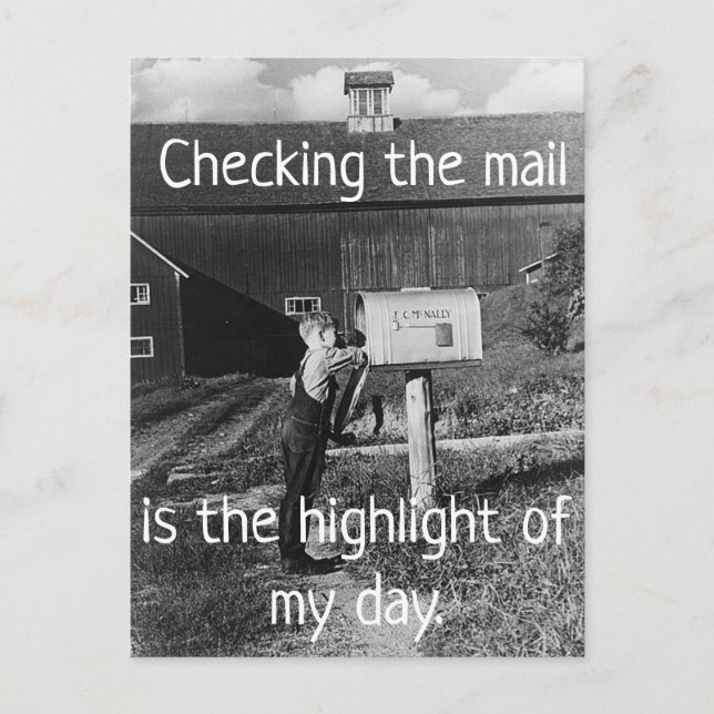 Checking the Mail - Highlight of My Day Postcard (Front)
