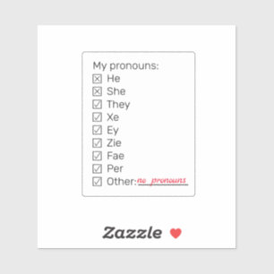 Checklist neopronouns long