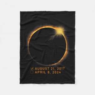 Checklist Total Solar Eclipse April 8 2024 Eclipse Fleece Blanket