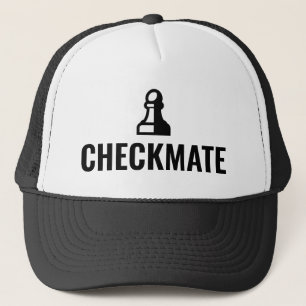 CheckMate black chess pawn trucker hat